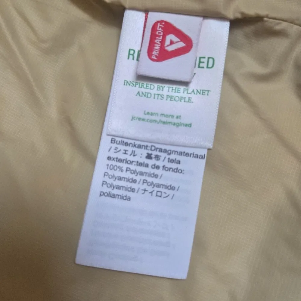 J.Crew Signature Puffer Jacket Women Small S Mint Green Primaloft Insulated Coat